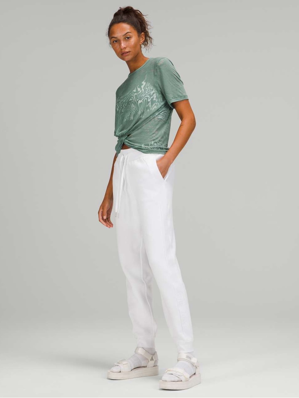 Lululemon Athletica Crescent Tee *Veil Tidewater Teal Size 6 - Picture 8 of 8